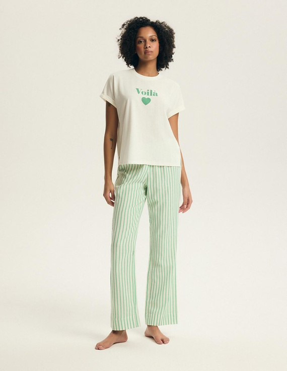 Piżama damska Henderson Darlan 43707 – bawełna, długie spodnie, print-green