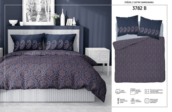 3782 B Home Satin 77 Pościel satynowa Detexpol fioletowy 