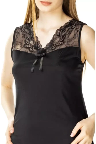 86374 Paula koszula nocna damska Mewa czarny