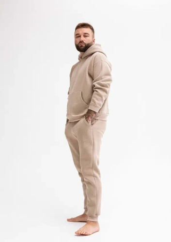 DK-K-B14 Komplet dresowy męski Dkaren - cappuccino