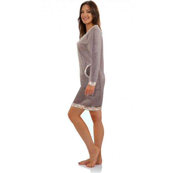 Awa Long Koszula nocna Sesto Senso beżowy kropki