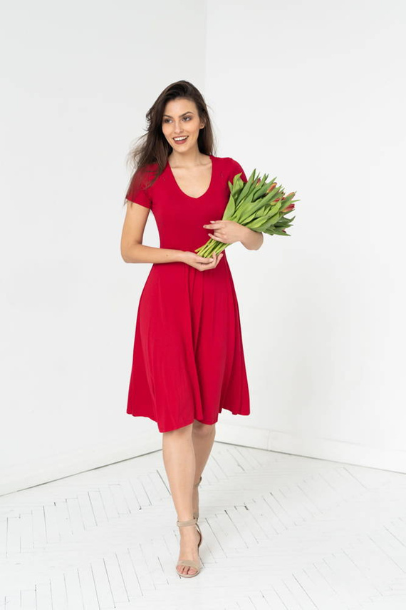 Mommy Chic sukienka ciążowa i do karmienia Milk&Love karminowy