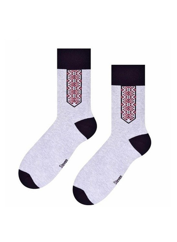 art.118 Folk Skarpety męskie Steven 005 szary jasny melanż