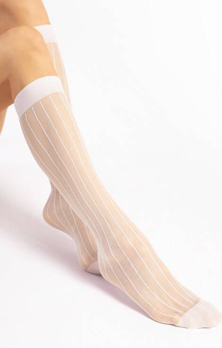 G 2144 Linea Skarpetki Podkolanówki 15den Fiore - white