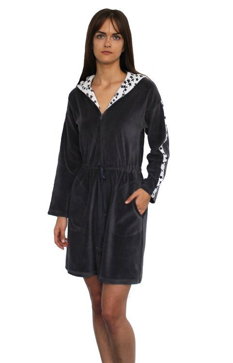 438 Marisol Szlafrok damski - grafitowy