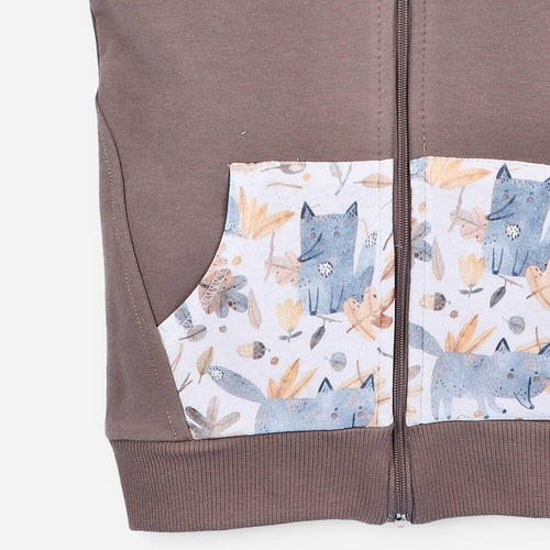 Skarby Jesieni Kamizelka z kapturem Nini brązowy 