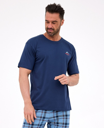 Piżama męska Cornette 134/315 North 2 niebieski– bawełna, krótki rękaw, komfort i styl