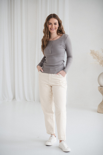 Bluzka ciążowa i do karmienia Tummy Milk&Love wiskoza szara