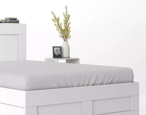 Pure prześcieradło satynowe z gumką jednobarwne Detexpol srebrny