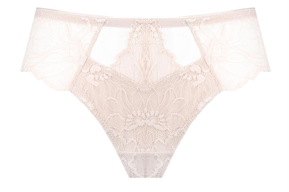 Figi koronkowe Belem Unikat beżowe – eleganckie, wygodne, miękkie