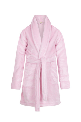 Princess + korona Szlafrok dziecięcy polarowy ByShelly - jasny różowy/złoty