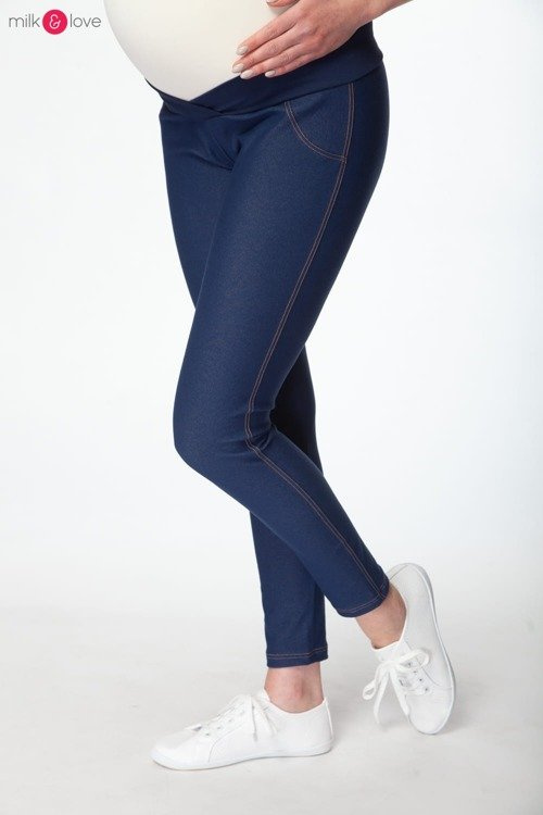 Tregginsy ciążowe z niskim pasem Milk&Love granatowe