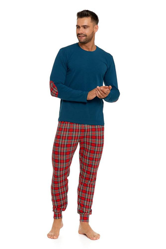 PDM5500-006 Piżama męska długi rękaw, długie spodnie Moraj - zielony