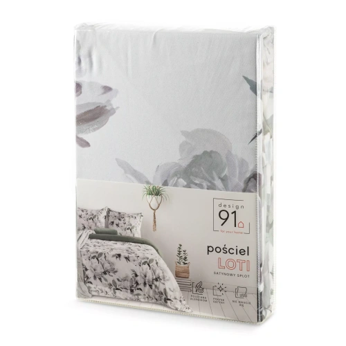 Pościel kwiatowa Loti Design 91 dwustronna miękka z zamkiem elegancka zielona