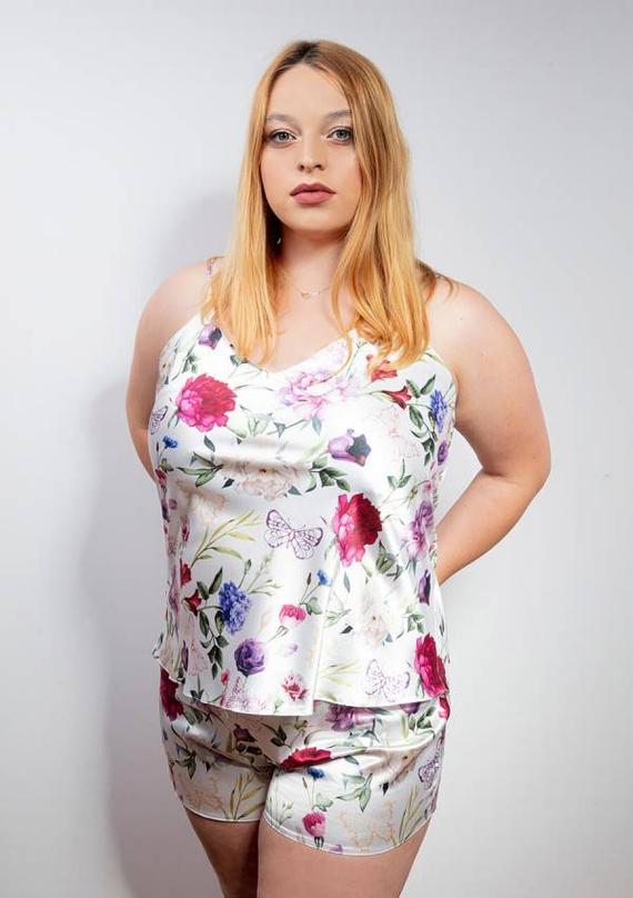 DK-KK Flowers Komplet piżama damska DKaren - 5 biały