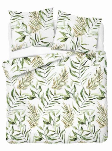 5030 A Pościel z mikrofibry liście Detexpol pudrowy zielony