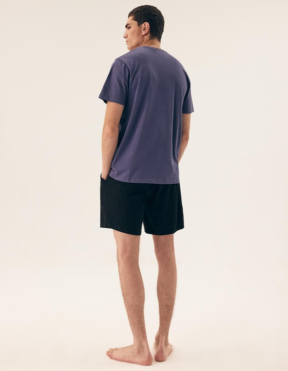 Piżama męska 43032 Mick Henderson niebieska– bawełna, krótki rękaw, w pudełku