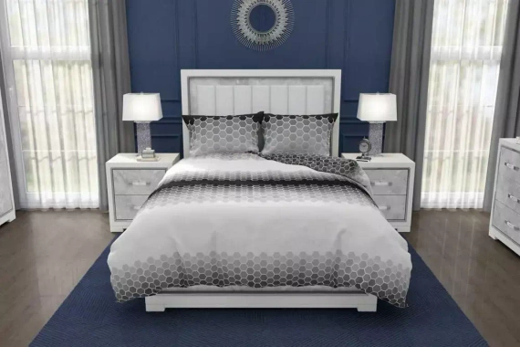 Glamour 018 Pościel bawełniana geometria Faro szary