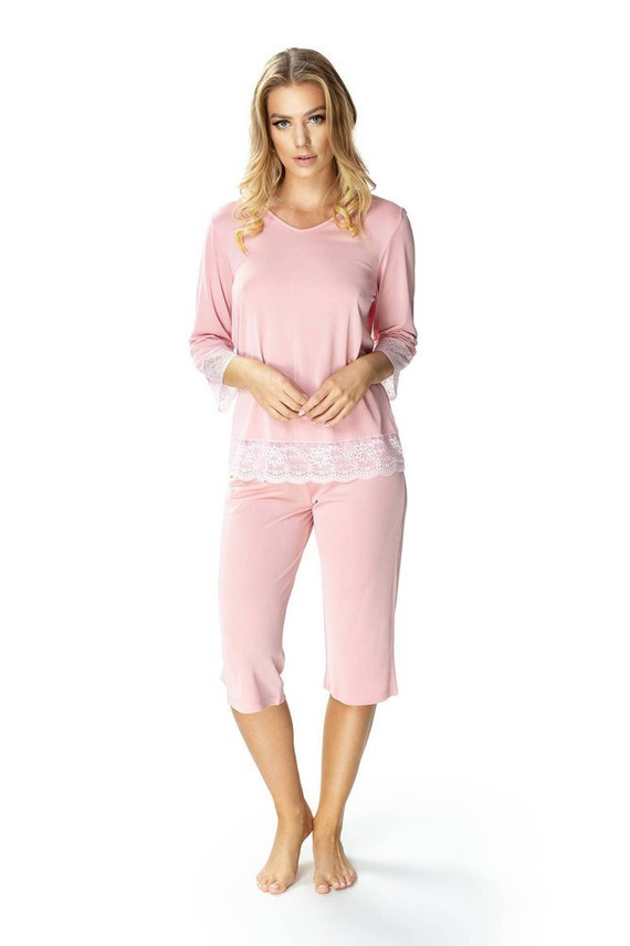 6355 Peonia Piżama damska Mewa - różowy