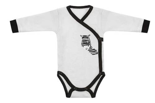 Body rozpinane z długim rękawem "Zebra" Terjan - biały