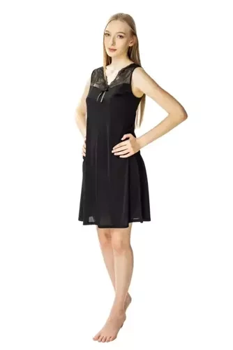 86374 Paula koszula nocna damska Mewa czarny