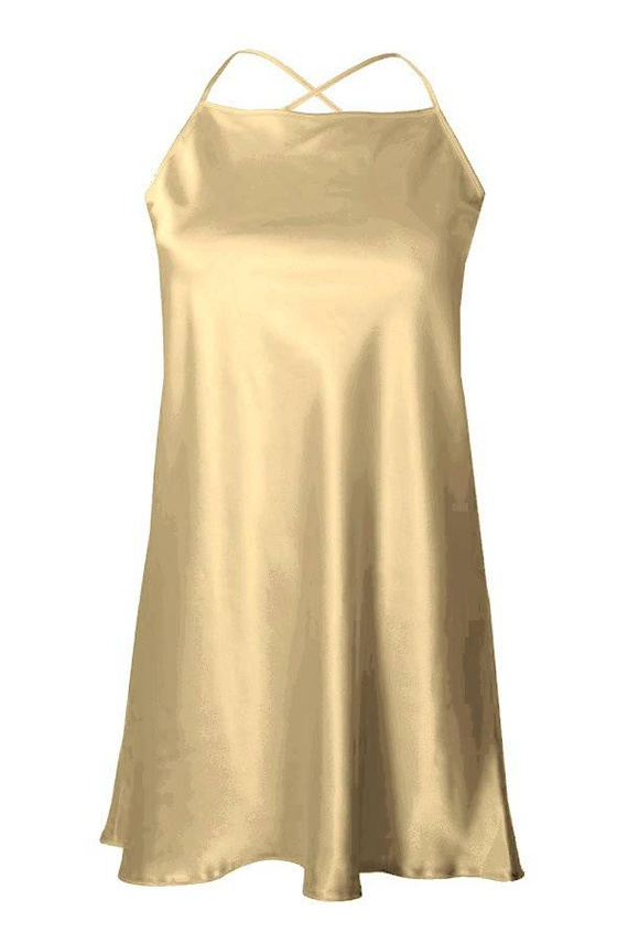 Anna Halka satynowa koszulka damska DKaren - Jasny Brąz