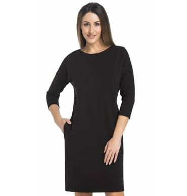 196107 Lana Klasyczna Sukienka, 3/4 rękaw Teyli - czarna
