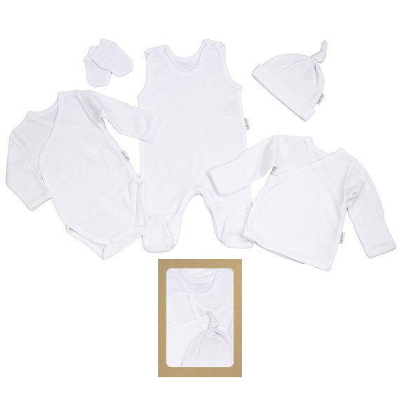 4516 01 Komplet wyprawkowy 5-częściowy gładki "Basic" Nicol - biały