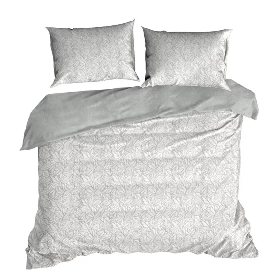 Flano 3 pościel welurowa liście Eurofirany szary