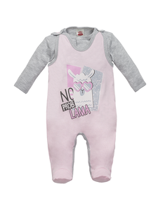 Komplet śpioch + kaftan "LAMA" Makoma różowy