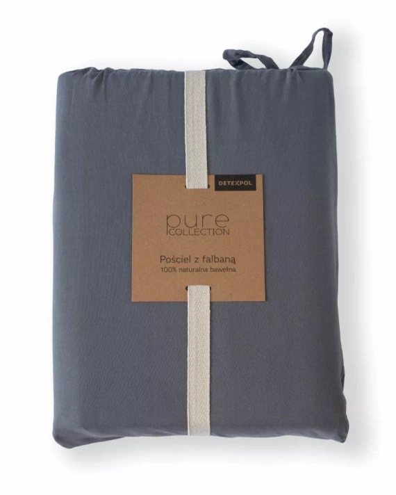 Pure 23 Pościel bawełniana jednobarwna Detexpol grafitowy