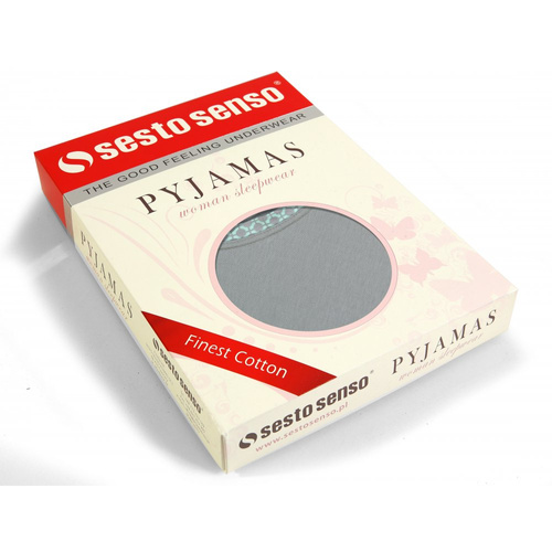 2508/11 Piżama damska Sesto Senso zielony róże