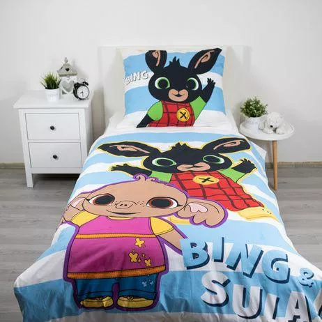 Pościel bawełniana Królik Bing i Sula 140x200 Jerry Fabrics