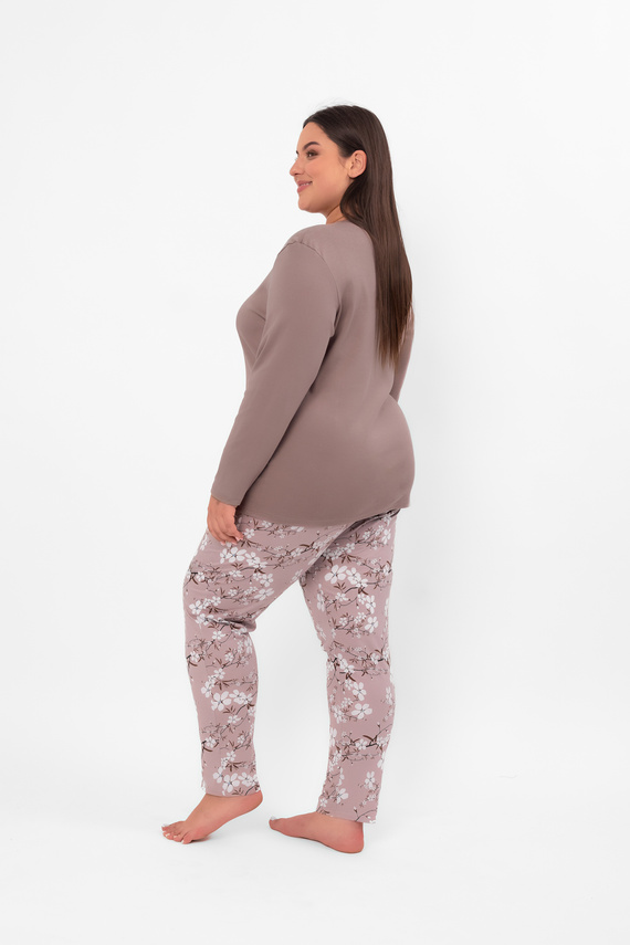 Piżama damska Kimuri – długi rękaw, długie spodnie, bawełna Italian Fashion  