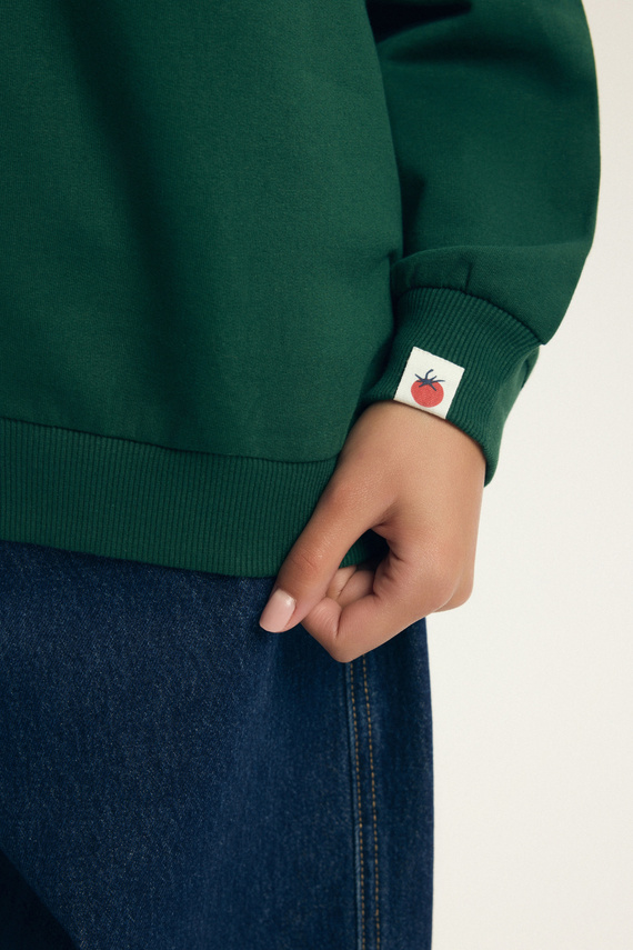 Bluza damska Dessie Henderson bawełniana ocieplana z nadrukiem - zielona