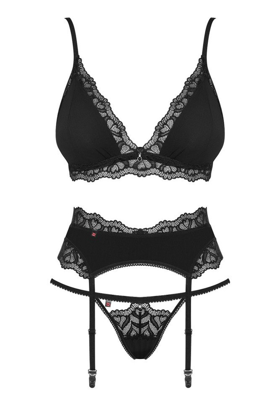 Komplet Arisha Set With Garten Belt Obsessive czarny