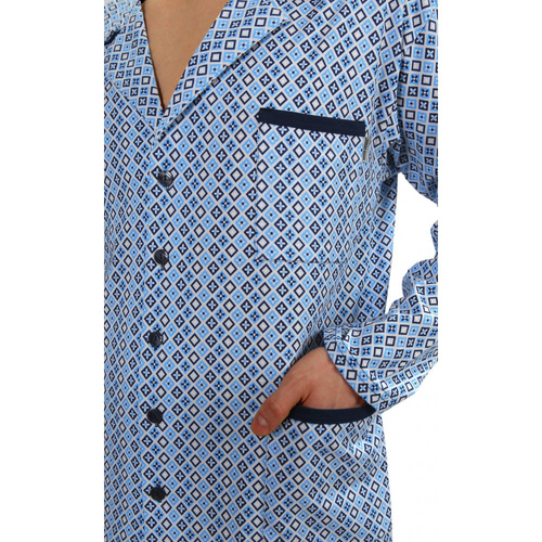 2210/16 Rozpinana Piżama Męska Sesto Senso - granatowy