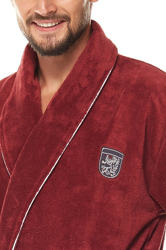 Borys Szlafrok męski wiązany w pasie L&L - grafit 