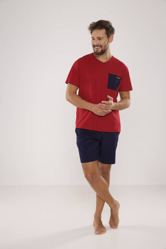 646 Kevin Piżama Męska De Lafense - bordo