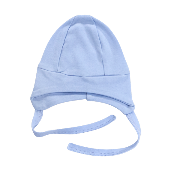 CSB008 Basic Czapka niemowlęca wiązana Mamatti - niebieski