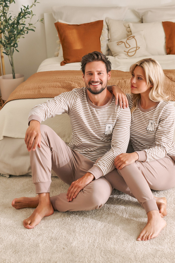 4530 "Bear" Piżama Męska Doctor Nap - beige