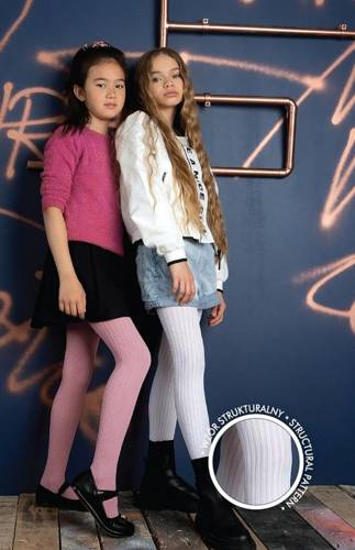 2229 Braid Rajstopy Dziewczęce Knittex - grey