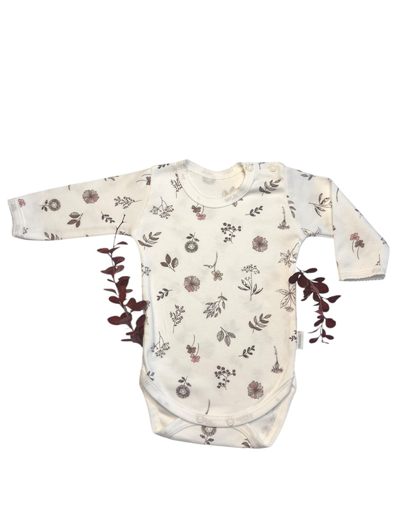 Body dziewczęce z długim rękawem Mamatti BD15226 – 100% bawełna, miękkie i wygodne