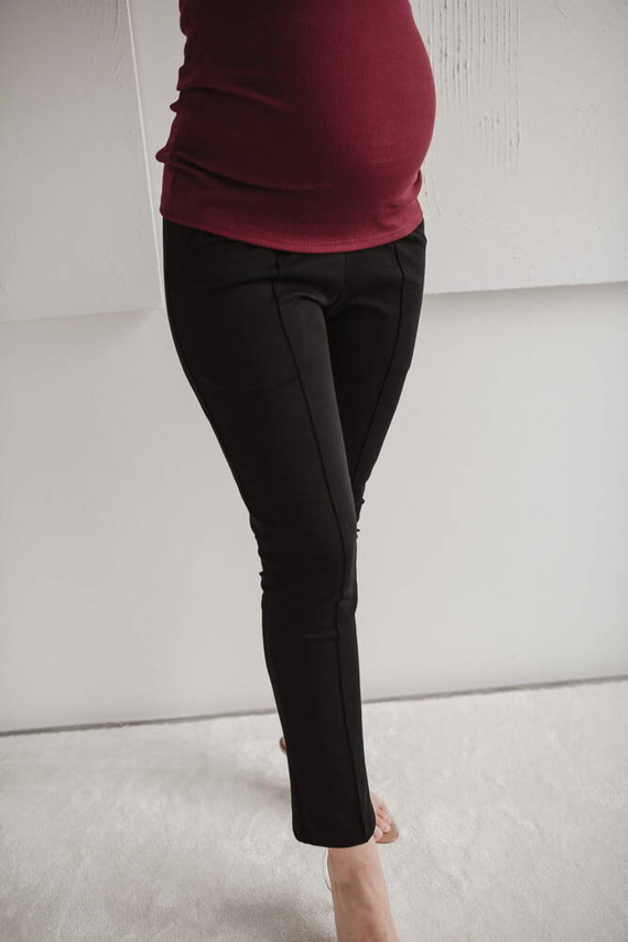 GraceFit Mama klasyczne spodnie ciążowe Milk&Love czarny