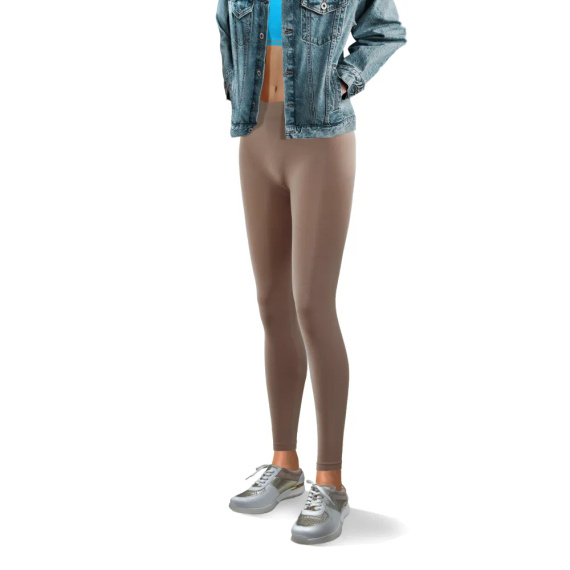 Legginsy Long Bezszwowe kryjące długie Sesto Senso tortora