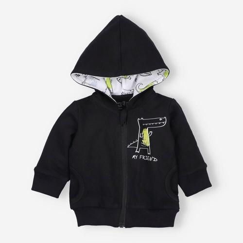 ABN-3697 Crocodiles Bluza dresowa  z bawełny organicznej Nini czarny