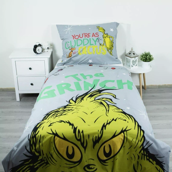 Pościel Grinch Grinchmas JF24 140x200 bawełniana 100% Grinch zamek