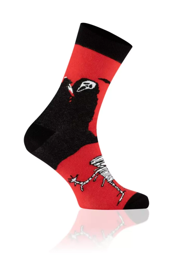 S146D Dracula Długie Skarpety Italian Fashion - czarny/czerwony/biały