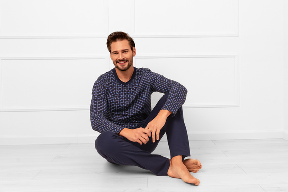 Gerard Piżama męska Italian Fashion – bawełna, długi rękaw i spodnie
