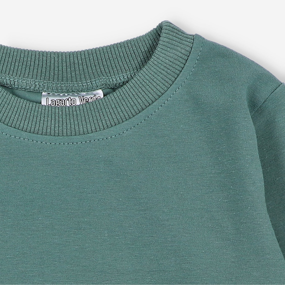 KAR-1020 Bluzka chłopięca z długim rękawem Lagarto Verde zielona– bawełna z elastanem, polska produkcja